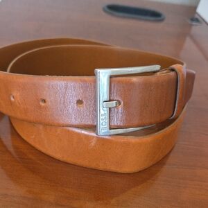 Boss Tan Leather Belt